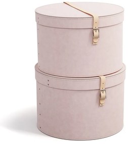Svetloružové kartónové úložné boxy v súprave 2 ks s vekom/dekoratívne ø 37,5x25 cm Rut Restore Paper Laminate – Bigso