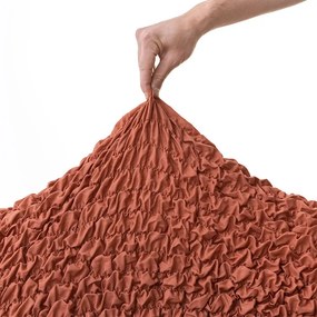 Bielastické poťahy FUCO biobavlna tehlové trojkreslo (š. 170 - 220 cm)
