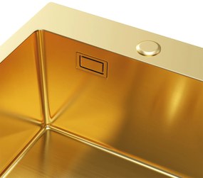 Erga HD, 1-komorový oceľový drez 400x500x210 mm, zlatá matná, ERG-MLS-HD4050G