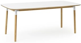 Stôl Form, obdĺžnikový, 95x200 cm – biely/dub
