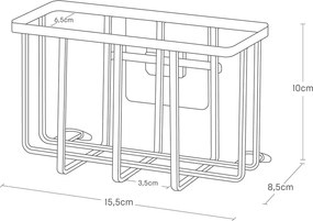 Čierny kovový stojan na umývacie prostriedky bez vŕtania Film Hook – YAMAZAKI