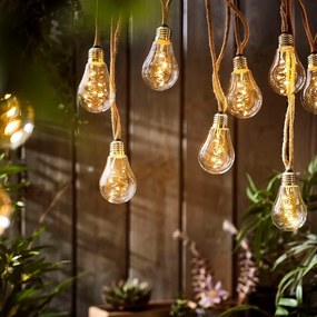 BULB LIGHTS Svetelná reťaz s USB žiarovkami 10 svetiel - prírodná
