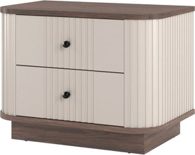 Sada nočných stolíkov Vespera 56 cm na sokli - kašmírová / orech / čierna