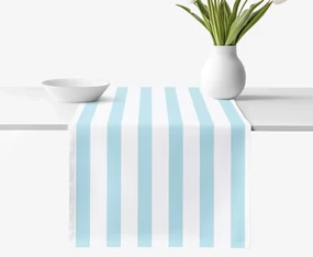 Goldea behúň na stôl 100% bavlnené plátno - modré prúžky 50x120 cm