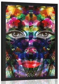 Plagát abstraktná ženská tvár - 60x90 black