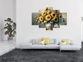Obraz – Váza so slnečnicami (150x105 cm)