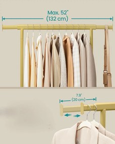 Pojízdný stojan na oblečení Doug zlatý