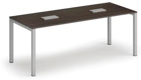 Stôl SQUARE 2000 x 800 x 750, wenge + 2x stolná zásuvka TYP II, strieborná