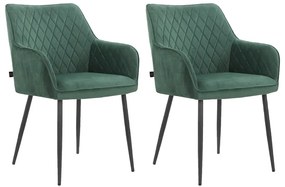 Zelené čalúnené jedálenské kreslá v súprave 2 ks Elvira – Støraa