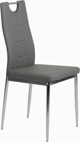 Jedálenská stolička Melania, šedá ekokoža