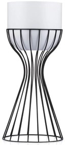 KOVOVÝ KVETINÁČ SO STOJANOM GLAM 46X20 CM BIELA/ČIERNA