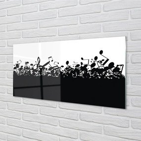 Obraz na skle Čierna a biela poznámky 125x50 cm