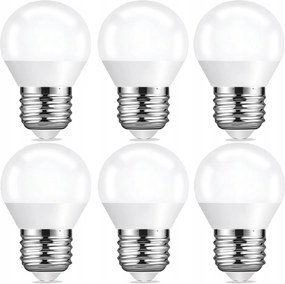 Sada 6x LED žiarovka E27 8W 700lm 4000k g45 guľatá - neutrálna biela