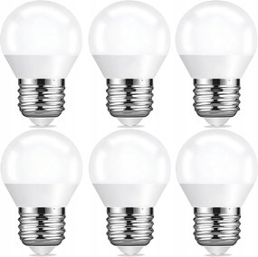 Sada 6x LED žiarovka E27 8W 700lm 4000k g45 guľatá - neutrálna biela