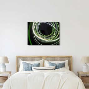 Sklenený obraz zelených čiar (70x50 cm)