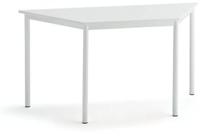 Stôl SONITUS TRAPETS, 1400x700x720 mm, HPL - biela, biela