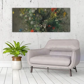 Obraz - Auguste Renoir,  Flowers in a Vase, reprodukcia (120x50 cm)