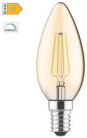 Diolamp LED Filament Candle žiarovka Amber C35 5W/230V/E14/2700K/620Lm/360°/Dim