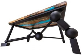 Konferenčný stôl PLANETÁRIUM zo špaltovaného buku a fluorescenčnej epoxidovej živice 96x59