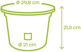 Plastia Samozavlažovací kvetináč Narza pr. 30 cm, antracit, pr. 30 cm
