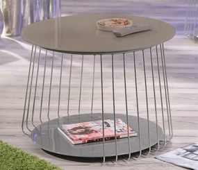 Konferenčný stolík Riva, kov/cappuccino sklo