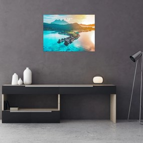 Sklenený obraz - Bora Bora (70x50 cm)