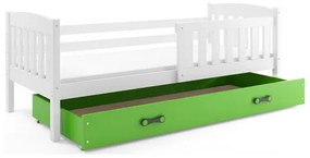 Detská posteľ KUBUS s úložným priestorom 90x200 cm - biela Zelená
