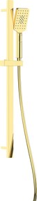 Deante Alpinia, sprchový stĺp 80cm s 3-funkčnou ručnou hlavicou a sprchovou hadicou 150cm, zlatá lesklá, DEA-NGA_Z52K