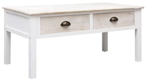 Konferenčný stolík biela a prírodná farba 100x50x45 cm drevený