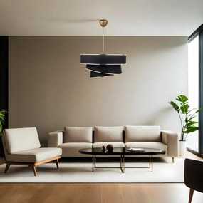 Závesná lampa, Couper - Black, Gold