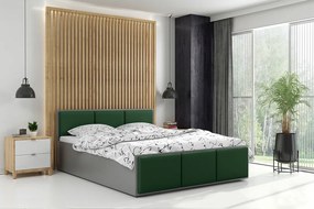 BMS GROUP Čalúnená posteľ PANAMA XT 160x200cm výklopná grafit - smaragdová