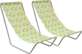 Sada 2 ks skladacích plážových ležadiel SAND LEMON, farebné