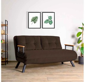 Dizajnová rozkladacia sedačka Hilarius 133 cm hnedá