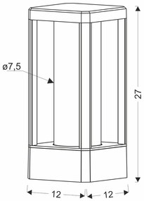 Candellux Čierne fasádne svietidlo Cissus pre žiarovku E27 IP54 51-32454