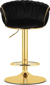 Sada 2 barových stoličiek MIG čierna / zlatá podnož
