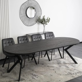 Jedálenský rozkladací stôl LUKAS 100/250 cm čierny