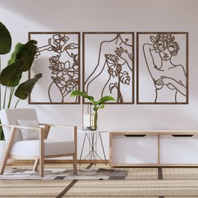 SENTOP | Trojdielna nástenná dekorácia ženy – Moderné art umenie | SENTOP HDF0480