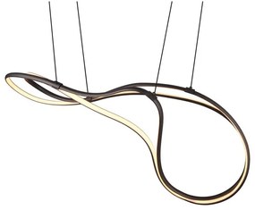 Čierne LED závesné svietidlo s kovovým tienidlom Nala – Trio Select