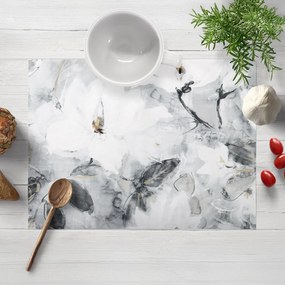 Biante Zamatové prestieranie na stôl Tamara TMR-006 Designové kvety na sivom 30x40 cm