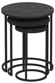 Skladací stôl Gloria Black, 3 ks