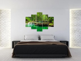 Obraz - Zelený vodopád (150x105 cm)