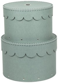 Zelenomodré kartónové úložné boxy v súprave 2 ks s vekom ø 26x17,5 cm Wilma Canvas Paper Laminate – Bigso