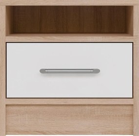 Nočný stolík Smart, sonoma/biela