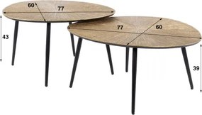 Konferenčný stôl 32-40 Ray 2-set Drevo Antique Gold  - Komfort-nábytok