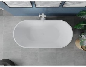 Mexen Luna, voľne stojaca vaňa 160 x 75 cm, biela-čierna, biely prepad, 52031607575-20