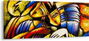 Obraz - Olejomaľba, milenci (120x50 cm)