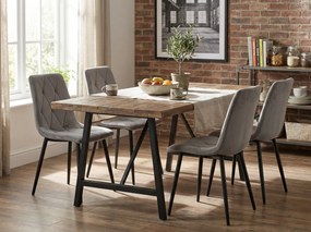 Sivá zamatová stolička LIBRA STRIEBORNO SIVÁ s čiernymi nohami