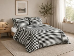Bavlnené obliečky NORDIC CHECK tmavo sivé Rozmer obliečky: 70 x 90 cm | 140 x 200 cm