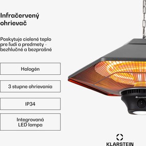 Blumfeldt Heat Hexa, infračervený ohrievač, 800/1200 W, halogén, IP34, LED, bronzový