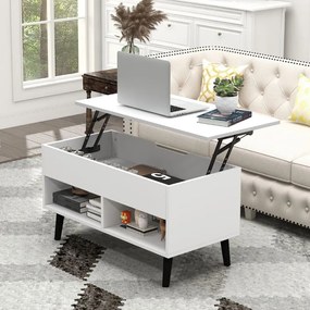 Konferenčný stolík s výsuvným vrchom, biely